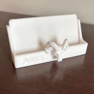 White Aries Zodiac Horoscope Business Card Holder